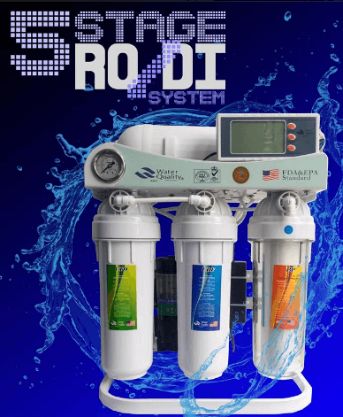 5 STAGE RO/DI UNIT W BOOSTER PUMP, TDS METER AND METER GAUGE