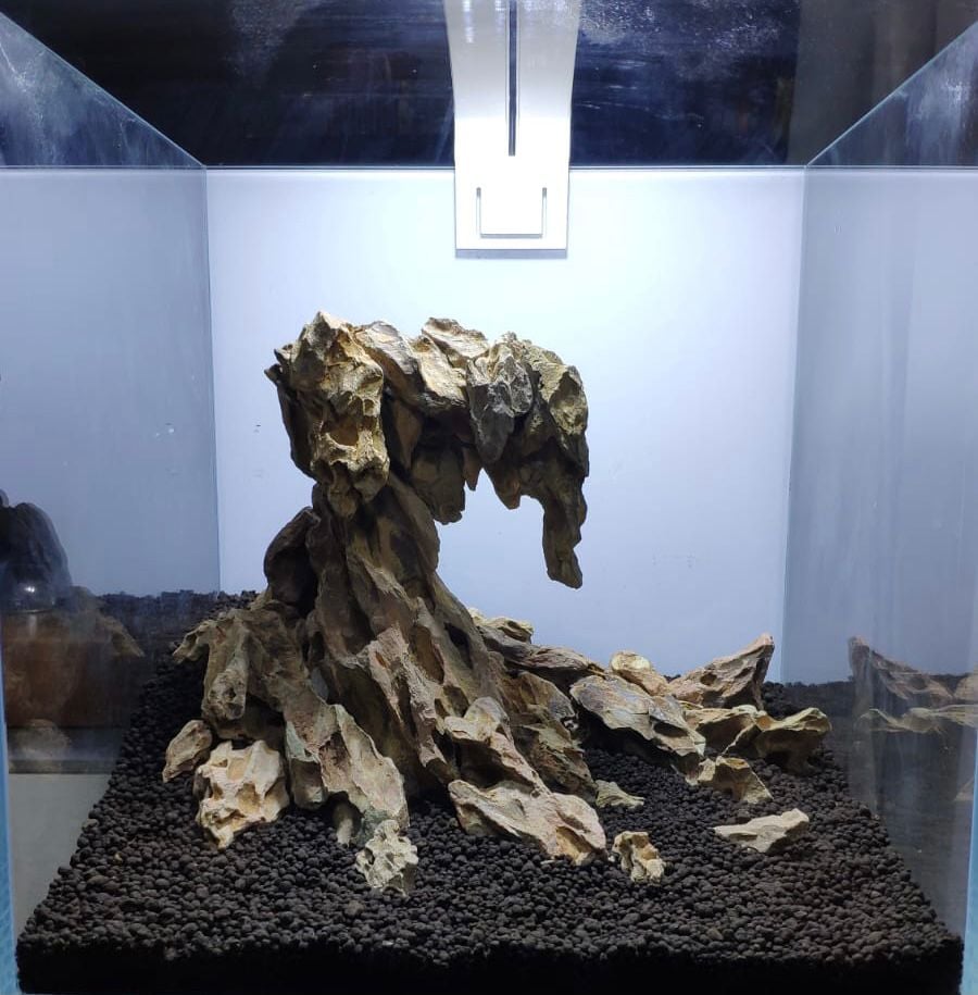 Overhanging Rock Cliff/ Rock Mountain with Moss