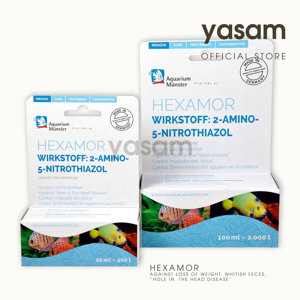 HEXAMOR Aquarium Munster 20mL (treatment of loss in weight, whitish feces, "hole in the head disease")