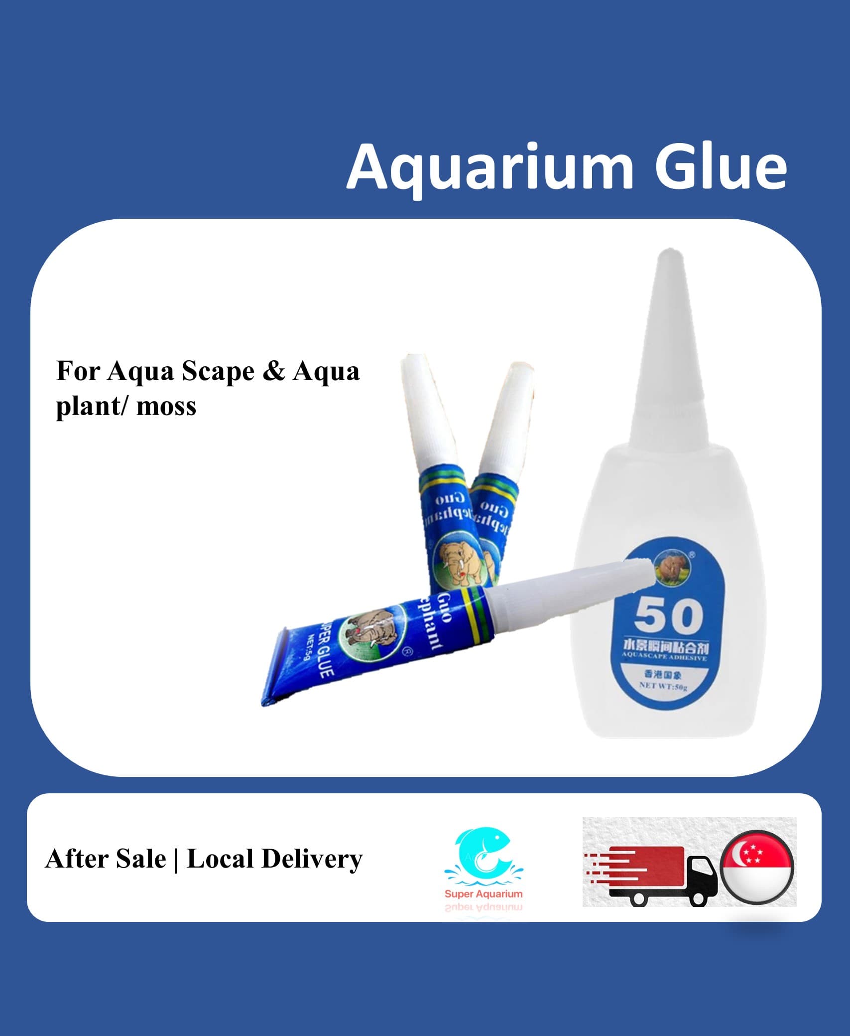 aAquarium glue for moss and aquascaping coral under water frag plug glue