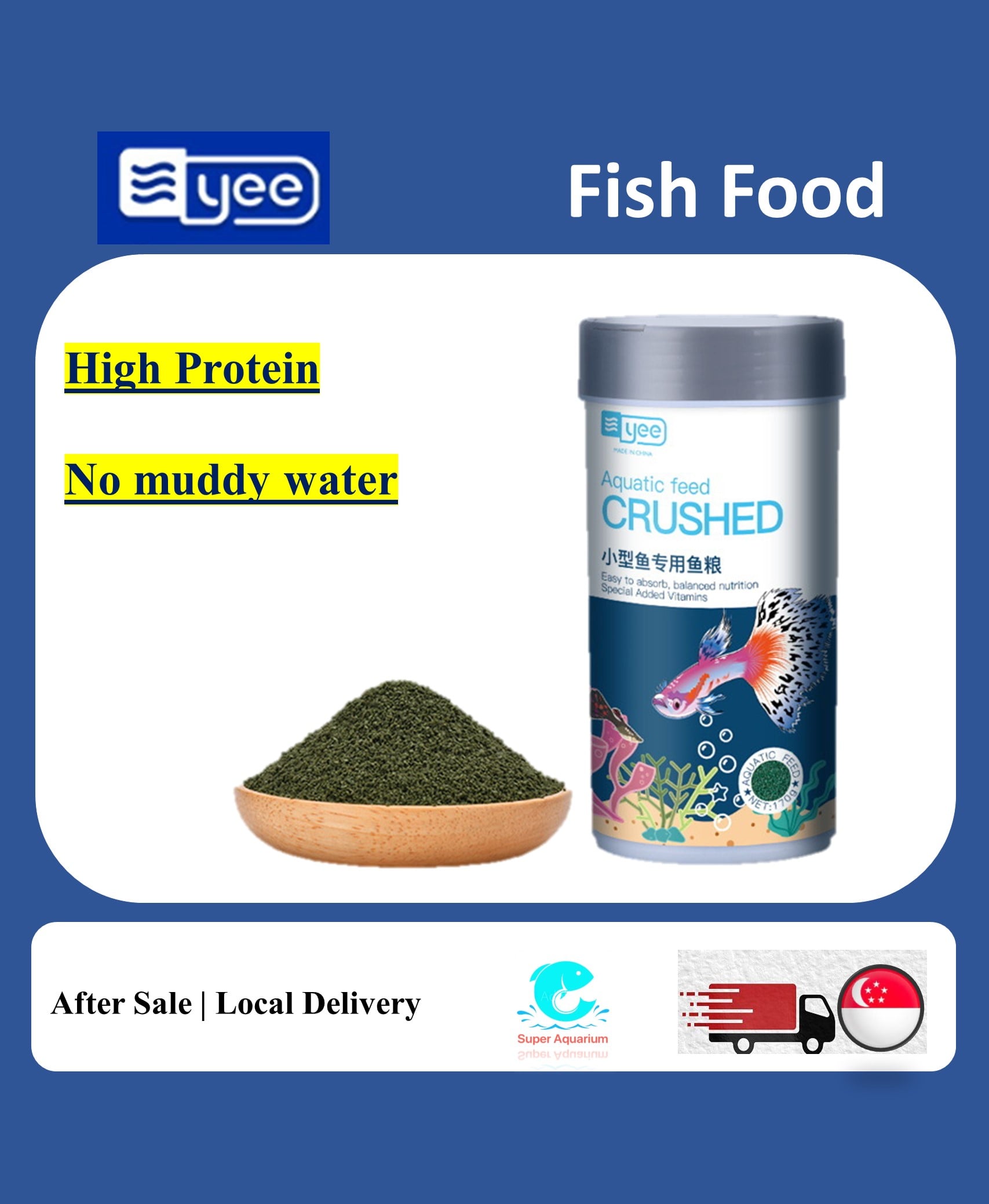 YEE Fish Food For Small Fish, Aquarium Food With Small Particles, Rich In Spirulina And Nutrition, No Chemical Adhesives