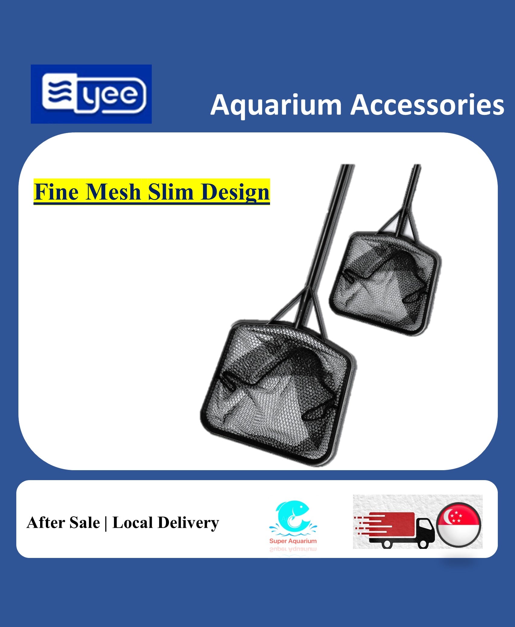 YEE Fish Net, Fish Tank Cleaing Tools With Thin Handle & Eco-Driendly Wiry | Aquarium Accessories