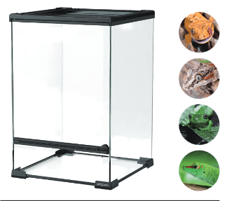 RHK02S Reptile Glass Terrarium 300x300x450mm
