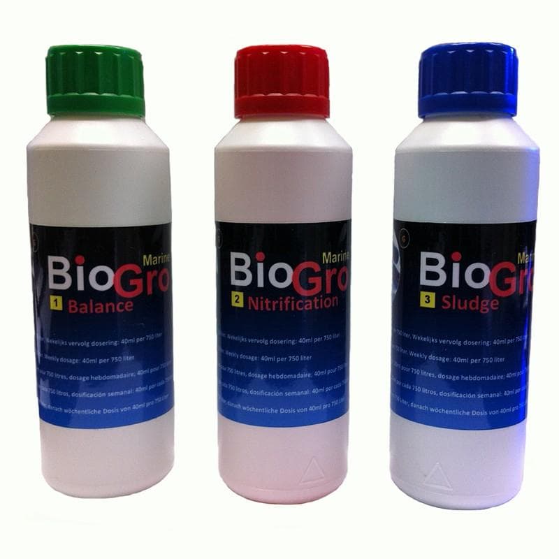 SET 3X 250ML BIOGRO BACTERIA FOR MARINE