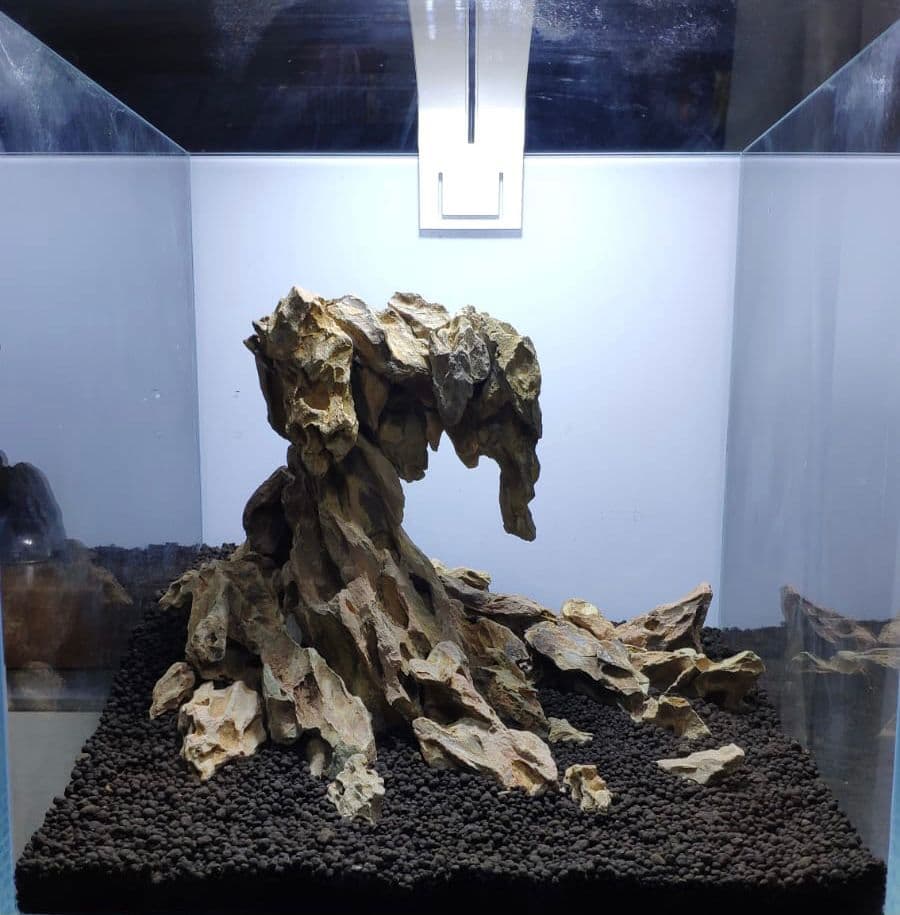 Overhanging Rock Cliff/ Rock Mountain with Moss