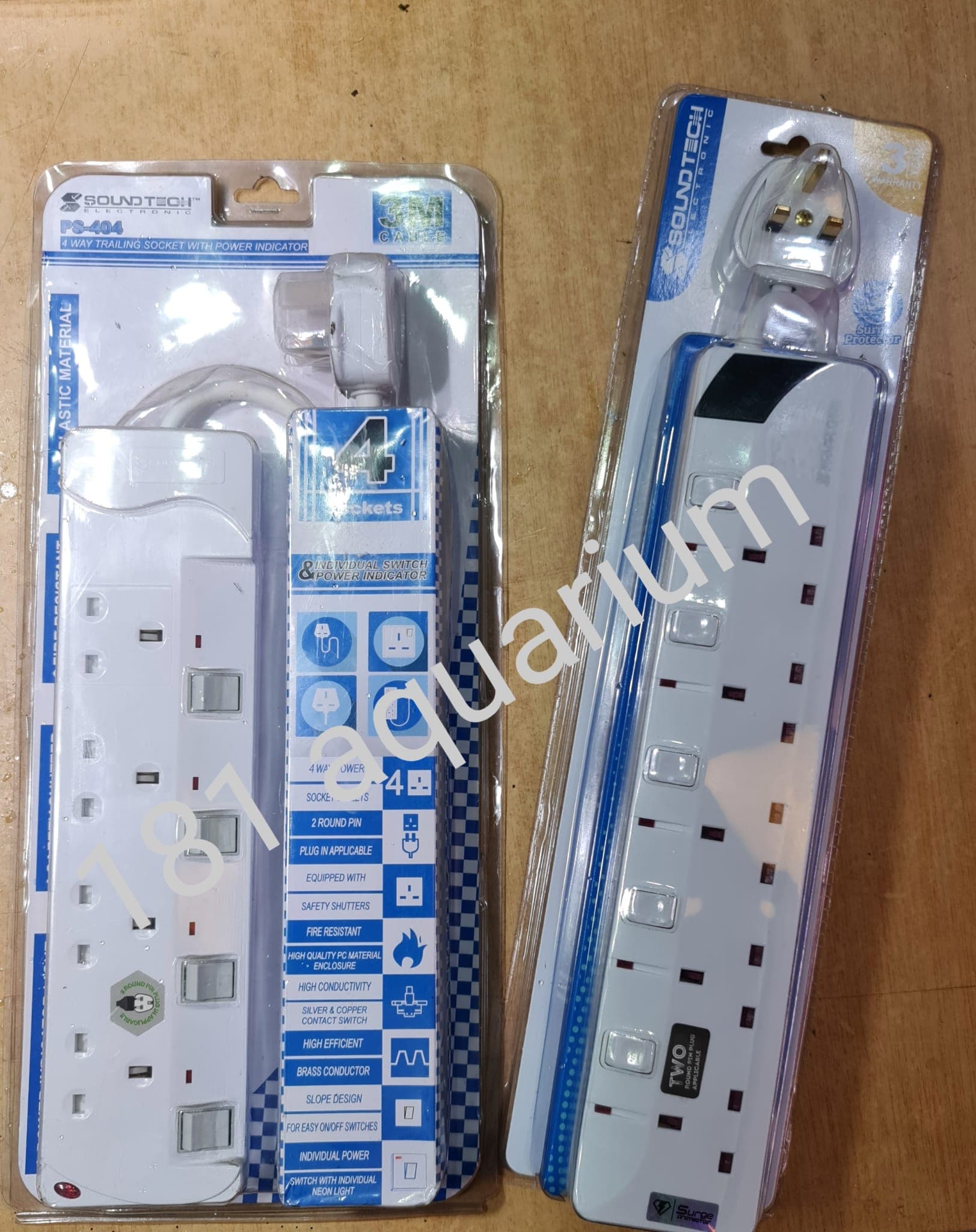 SOUNDTECH 4/ 5 Way Trailing Socket with Power Indicator (3 Metres Cable)