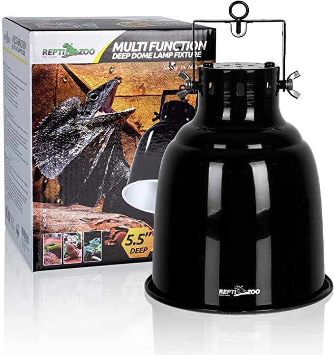 ReptiZoo Multifunction Deep Dome Lamp Fixture (Fully covers UVB bulbs)