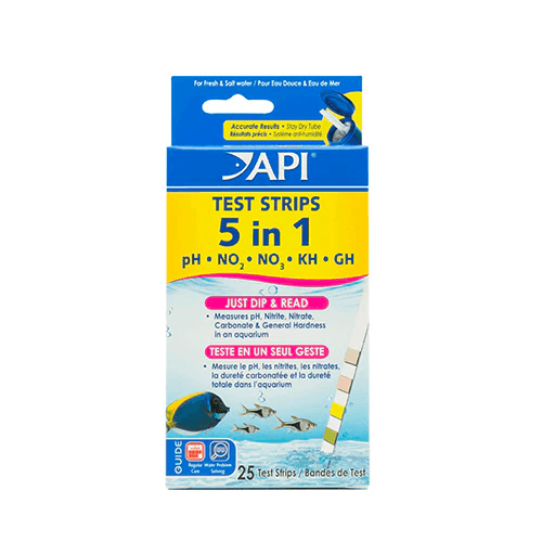 API 5 in 1 Aquarium Test Strips 25 Strips