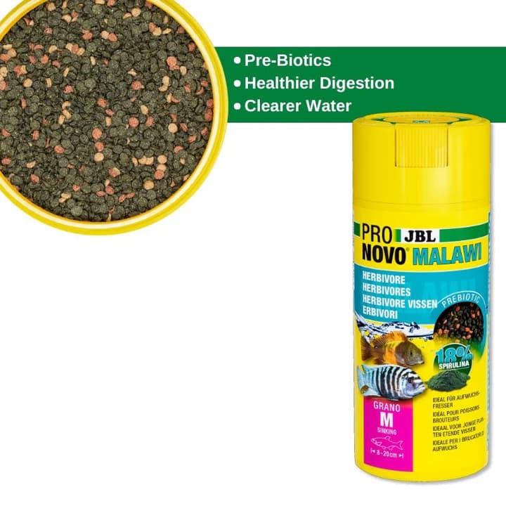 JBL Pronovo Malawi Grano M Premium Sinking Granules for Thriving Cichlids